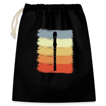 Flûte traversière vintage - Sac cadeau 40 x 50 cm - noir - Devant