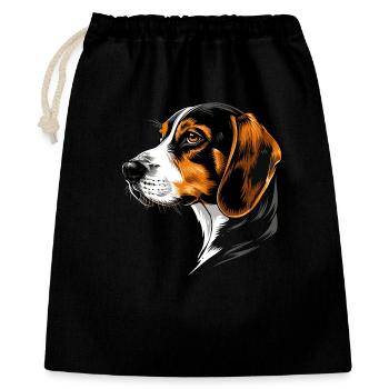Beagle Welpe Beagles Süßer Hund English Beagle - Geschenkbeutel aus Baumwolle (40 x 50 cm) - Schwarz - Vorne