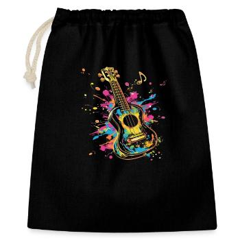 Ukulele Streetart - Geschenkbeutel aus Baumwolle (40 x 50 cm) - Schwarz - Vorne