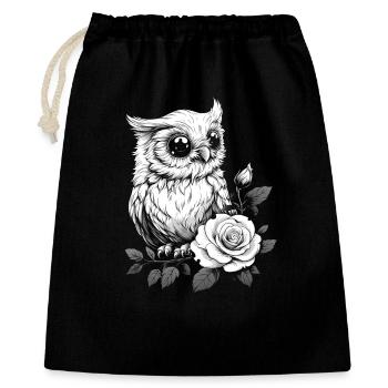 Night Owl Rose Floral Aesthetics Hibou Oiseau Cadeau - Sac cadeau 40 x 50 cm - noir - Devant