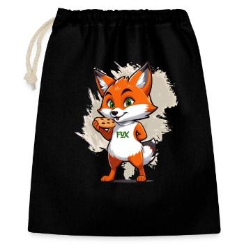 Fox with biscuits - Gift Bag 40 x 50 cm - black - Front