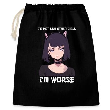 Not Like Other Girls Goth Anime Girl Edgy Grunge - Geschenkbeutel aus Baumwolle (40 x 50 cm) - Schwarz - Vorne