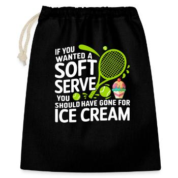 Soft Serve vs Eiscreme Cartoon-Zitat - Gift Bag 40 x 50 cm - black - Front
