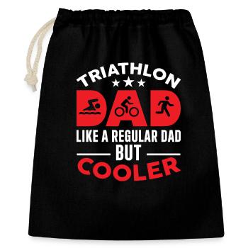 Triathlon Vater Kühler Look - Geschenkbeutel aus Baumwolle (40 x 50 cm) - Schwarz - Vorne
