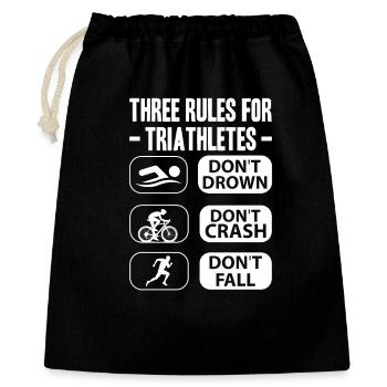 Triathlon-Anzug - Triathlet im Training - Geschenkbeutel aus Baumwolle (40 x 50 cm) - Schwarz - Vorne