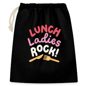Mittagessen Schule Cafeteria-Mitarbeiter - Geschenkbeutel aus Baumwolle (40 x 50 cm) - Schwarz - Vorne
