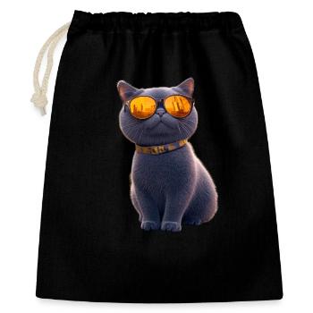 Britisch Kurzhaar Katze BKH Katzenmama Süße Katzen - Geschenkbeutel aus Baumwolle (40 x 50 cm) - Schwarz - Vorne