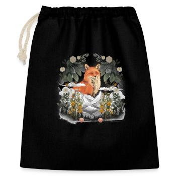 Nature, Mountains, Mountains, Foxes, Foxes, Nature Lovers - Gift Bag 40 x 50 cm - black - Front