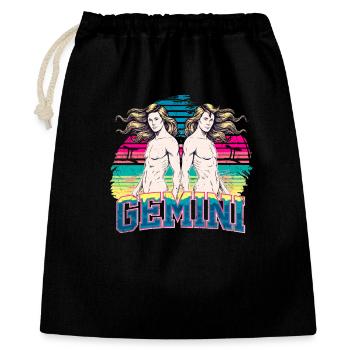 Gemini Horoscope Astrology Twins Sign Vintage. - Gift Bag 40 x 50 cm - black - Front