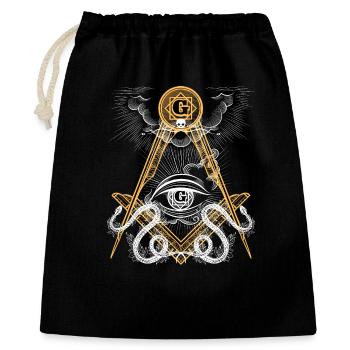 Emblème de l’œil maçonnique - Sac cadeau 40 x 50 cm - noir - Devant