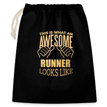 Running - Gift Bag 40 x 50 cm - black - Front