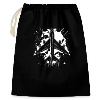 Airplane Sketch - Gift Bag 40 x 50 cm - black - Front