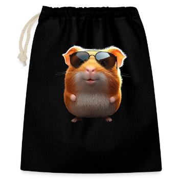 Meerschweinchen Nagetiere Capybara Süßes Nager - Geschenkbeutel aus Baumwolle (40 x 50 cm) - Schwarz - Vorne