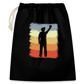 Maler Retro Look - Geschenkbeutel aus Baumwolle (40 x 50 cm) - Schwarz - Vorne