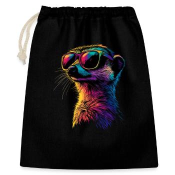 Lunettes de soleil suricate coloré mignon suricate - Sac cadeau 40 x 50 cm - noir - Devant