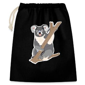 Koala Koalabär - Geschenkbeutel aus Baumwolle (40 x 50 cm) - Schwarz - Vorne