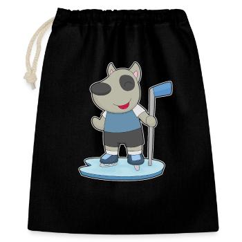Dog Hockey Hockey Stick - Gift Bag 40 x 50 cm - black - Front
