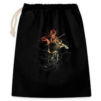 Vintage Violin Player Drawing - Gift Bag 40 x 50 cm - black - Front