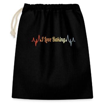 I Love Baking Heartline ECG - Gift Bag 40 x 50 cm - black - Front