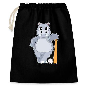 Hippopotamus Baseball Batte de Baseball - Sac cadeau 40 x 50 cm - noir - Devant