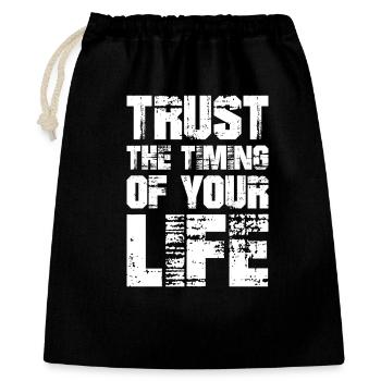 trust the timing of your life - Gift Bag 40 x 50 cm - black - Front