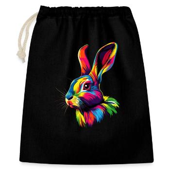 Hase Kaninchen Liebhaber Feldhase Bunny Süße Hasen - Geschenkbeutel aus Baumwolle (40 x 50 cm) - Schwarz - Vorne