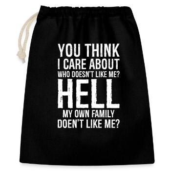 tu penses que je me soucie de ceux qui ne m’aiment pas - Sac cadeau 40 x 50 cm - noir - Devant