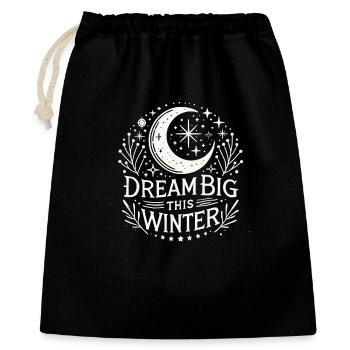 Dream Big This Winter - Geschenkbeutel aus Baumwolle (40 x 50 cm) - Schwarz - Vorne