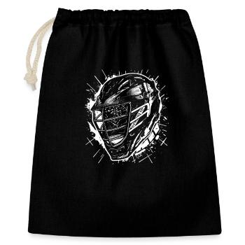 Lacrosse Helmet Drawing - Gift Bag 40 x 50 cm - black - Front
