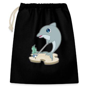 Delfin Golf Golfschläger - Geschenkbeutel aus Baumwolle (40 x 50 cm) - Schwarz - Vorne