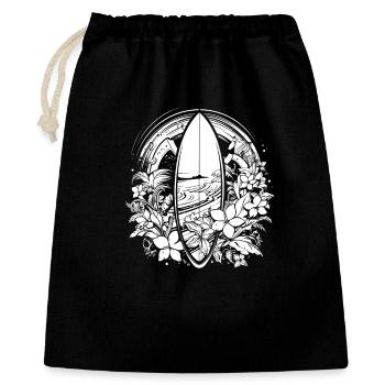 Planche de surf style bande dessinée - Sac cadeau 40 x 50 cm - noir - Devant
