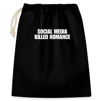 SOCIAL MEDIA KILLED ROMANCE - Geschenkbeutel aus Baumwolle (40 x 50 cm) - Schwarz - Vorne