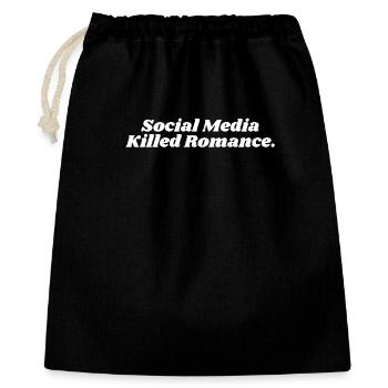 SOCIAL MEDIA KILLED ROMANCE - Geschenkbeutel aus Baumwolle (40 x 50 cm) - Schwarz - Vorne