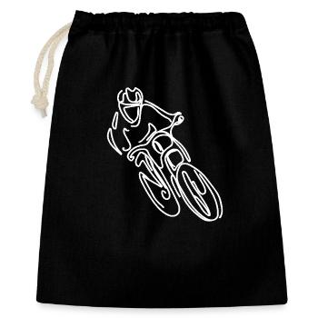 Mountainbike Freeride Zeichnung - Geschenkbeutel aus Baumwolle (40 x 50 cm) - Schwarz - Vorne