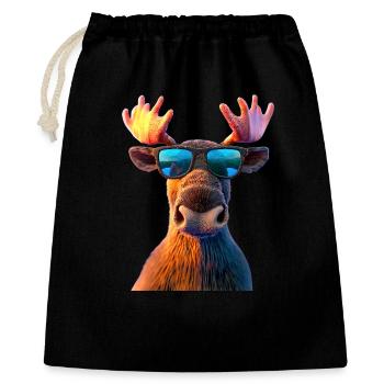 Orignal, Mosses, Bull, Eli, Bois, Cerf, Orignal sauvage - Sac cadeau 40 x 50 cm - noir - Devant