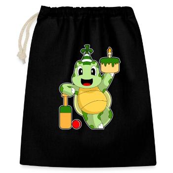 Tortue Anniversaire Cricket - Sac cadeau 40 x 50 cm - noir - Devant