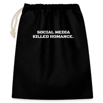 SOCIAL MEDIA KILLED ROMANCE - Gift Bag 40 x 50 cm - black - Front
