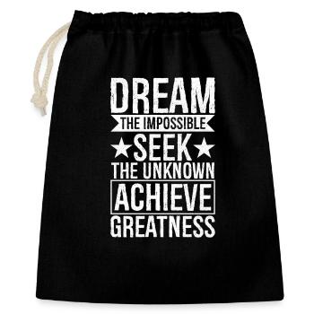 rêver l’Impossible, chercher l’inconnu, réaliser - Sac cadeau 40 x 50 cm - noir - Devant