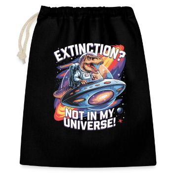 Aussterben? Nicht in meinem Universum - Dino Astronaut - Geschenkbeutel aus Baumwolle (40 x 50 cm) - Schwarz - Vorne