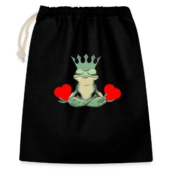 Valentine Frog Frogs Heart Toad King - Gift Bag 40 x 50 cm - black - Front