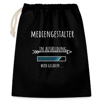 Mediengestalter Ausbildung Beruf Geschenk - Geschenkbeutel aus Baumwolle (40 x 50 cm) - Schwarz - Vorne
