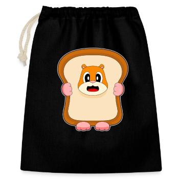 Hamster Brot - Geschenkbeutel aus Baumwolle (40 x 50 cm) - Schwarz - Vorne