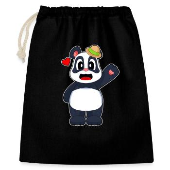 Panda Hut - Geschenkbeutel aus Baumwolle (40 x 50 cm) - Schwarz - Vorne