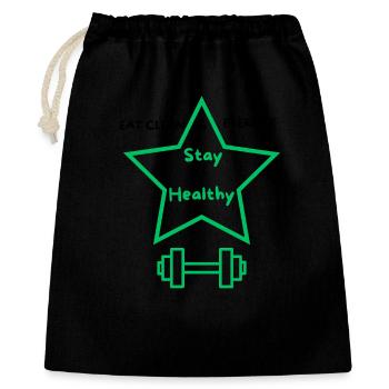 Stay clean - Geschenkbeutel aus Baumwolle (40 x 50 cm) - Schwarz - Vorne