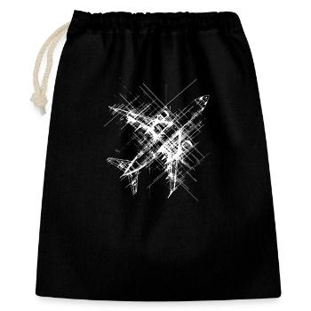 Airplane Line Art - Gift Bag 40 x 50 cm - black - Front