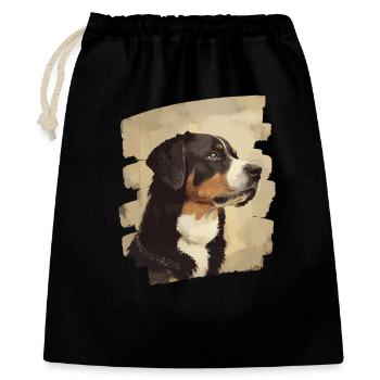 Entlebucher Sennenhund 4 - Geschenkbeutel aus Baumwolle (40 x 50 cm) - Schwarz - Vorne