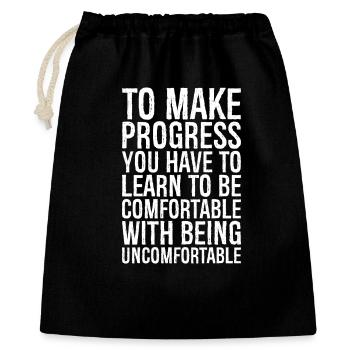 Pour progresser, il faut apprendre à être - Sac cadeau 40 x 50 cm - noir - Devant