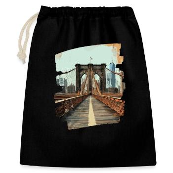 Pont de Brooklyn - Sac cadeau 40 x 50 cm - noir - Devant