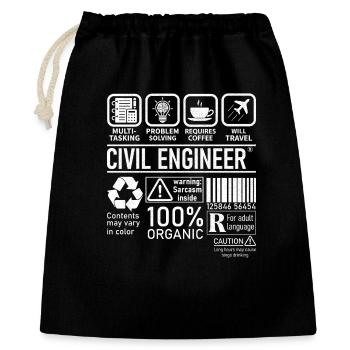Ingénieur civil multitâche résolution de problèmes - Sac cadeau 40 x 50 cm - noir - Devant