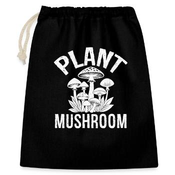 Plant Mushroom - Geschenkbeutel aus Baumwolle (40 x 50 cm) - Schwarz - Vorne